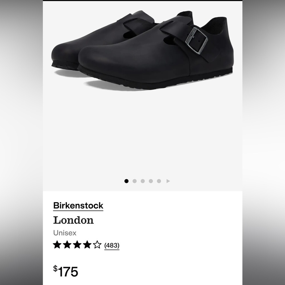 Birkenstock London Unisex Black Oiled Leather